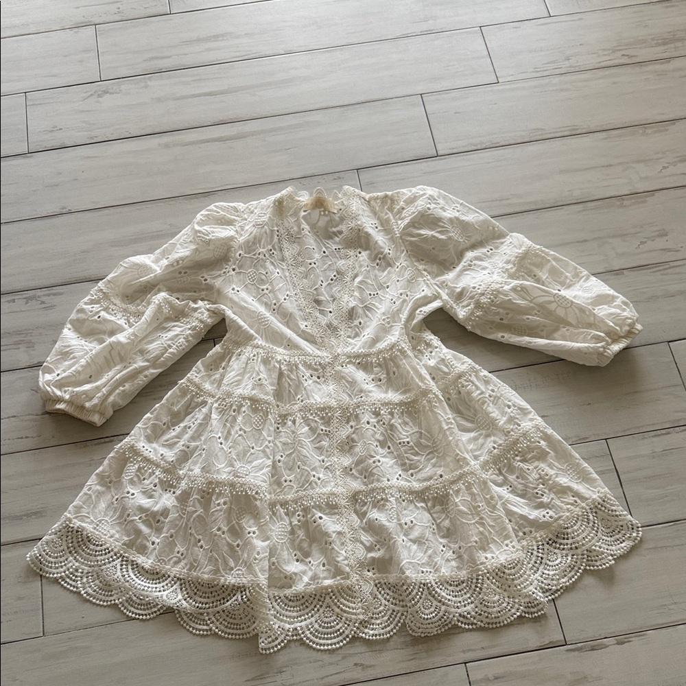 Elegant White Lace woman Dress